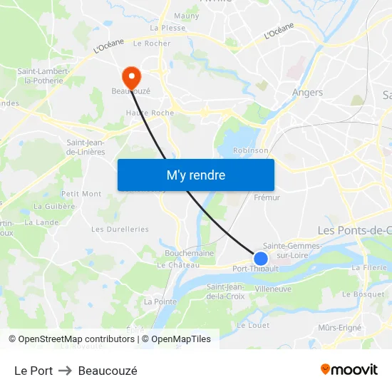 Le Port to Beaucouzé map
