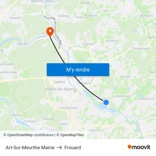 Art-Sur-Meurthe Mairie to Frouard map