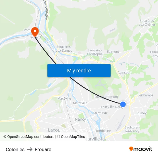Colonies to Frouard map