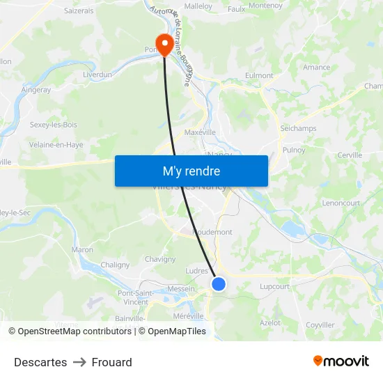 Descartes to Frouard map