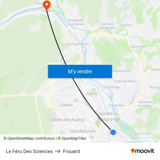 Le Féru Des Sciences to Frouard map