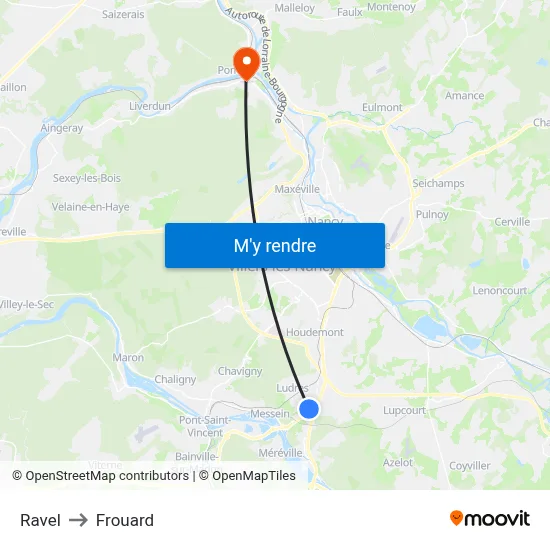 Ravel to Frouard map