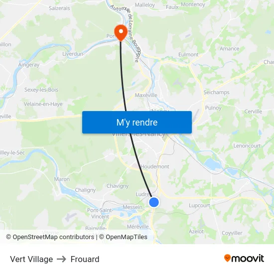 Vert Village to Frouard map