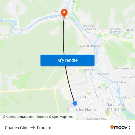 Charles Gide to Frouard map
