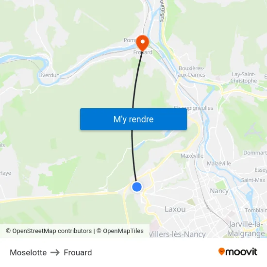 Moselotte to Frouard map