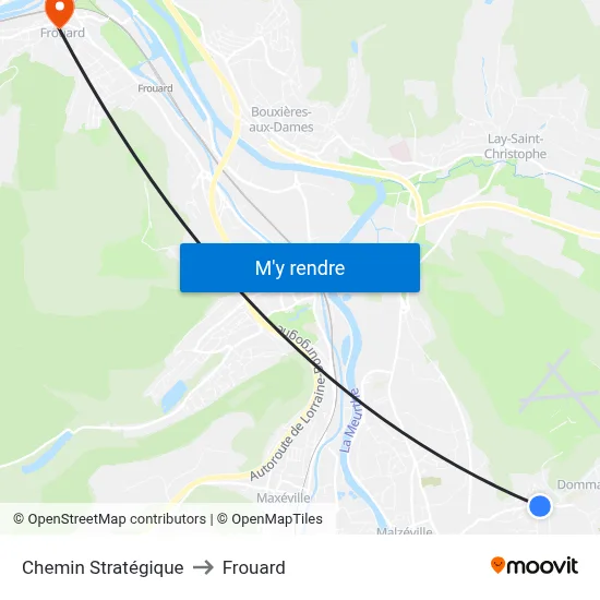 Chemin Stratégique to Frouard map