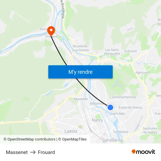 Massenet to Frouard map