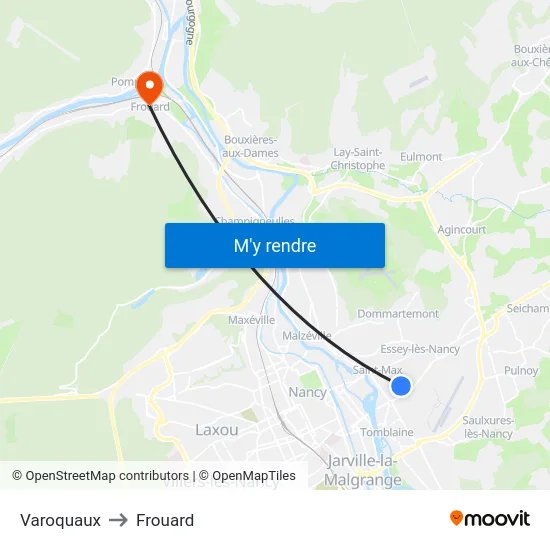 Varoquaux to Frouard map