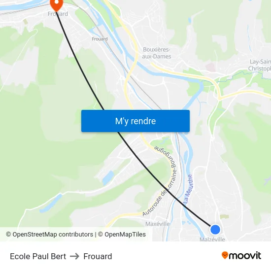 Ecole Paul Bert to Frouard map