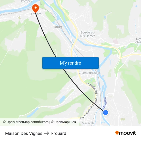 Maison Des Vignes to Frouard map