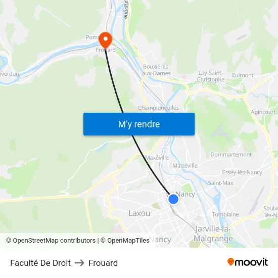 Faculté De Droit to Frouard map