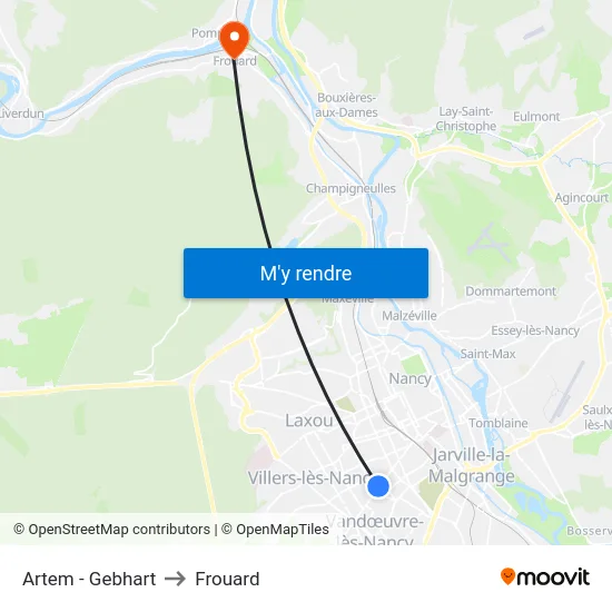 Artem - Gebhart to Frouard map