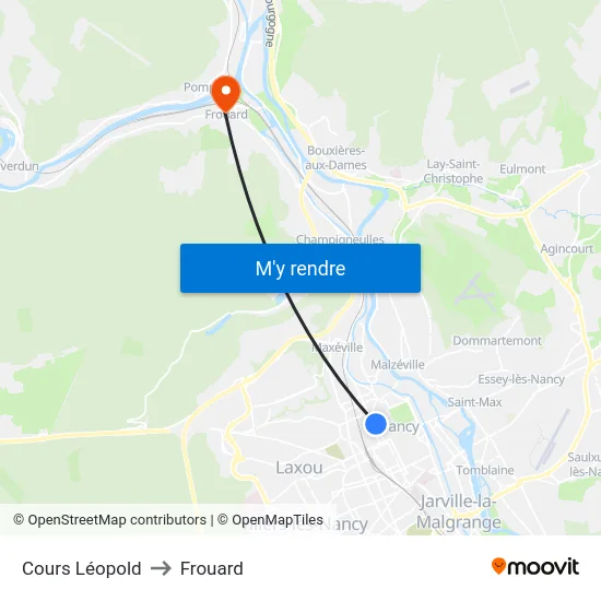 Cours Léopold to Frouard map