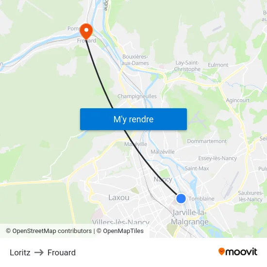 Loritz to Frouard map