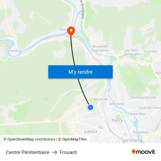 Centre Pénitentiaire to Frouard map