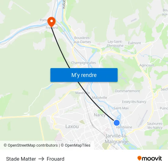 Stade Matter to Frouard map