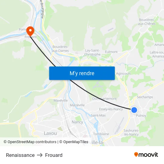 Renaissance to Frouard map