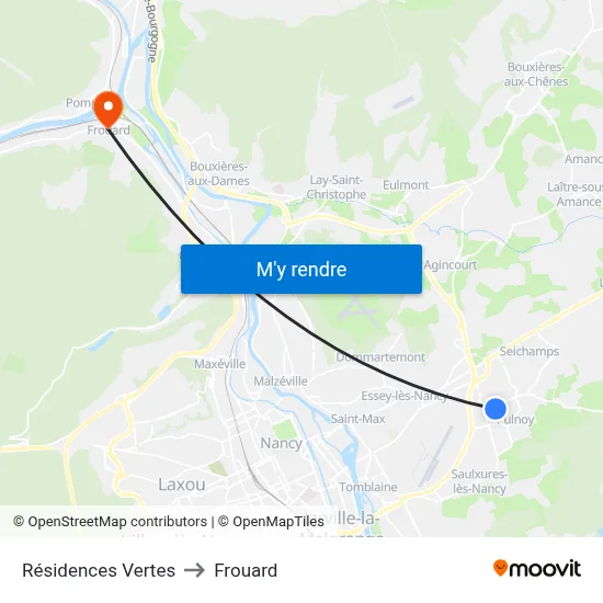 Résidences Vertes to Frouard map