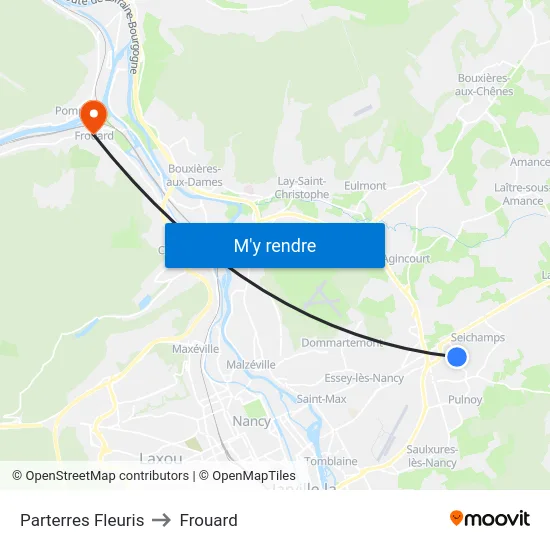 Parterres Fleuris to Frouard map