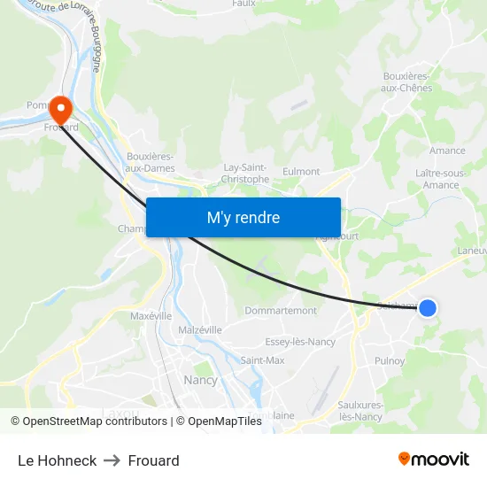 Le Hohneck to Frouard map