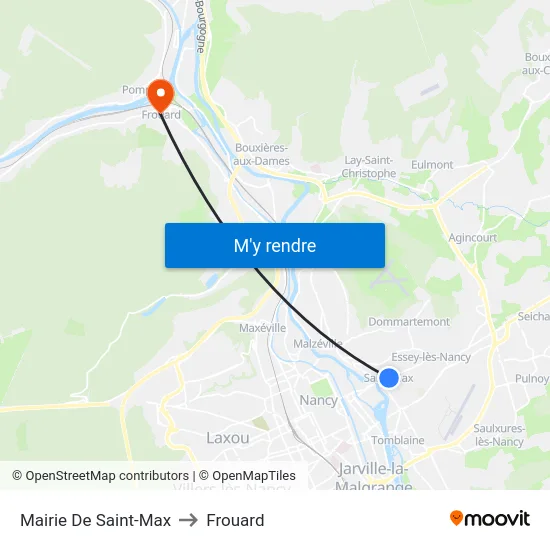 Mairie De Saint-Max to Frouard map