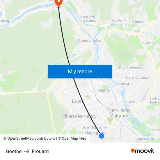 Goethe to Frouard map