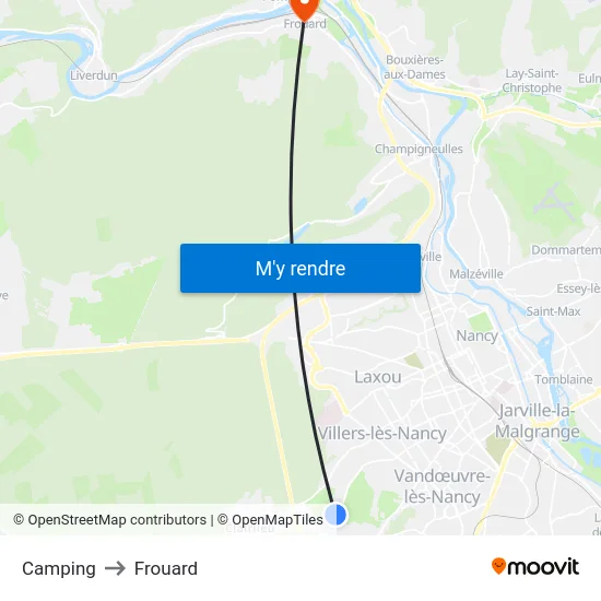 Camping to Frouard map