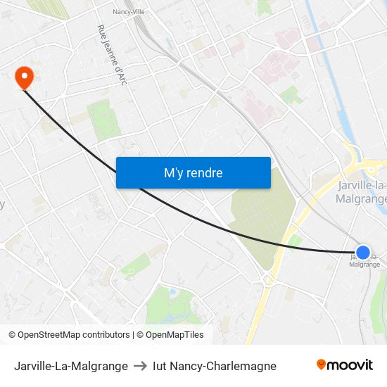 Jarville-La-Malgrange to Iut Nancy-Charlemagne map