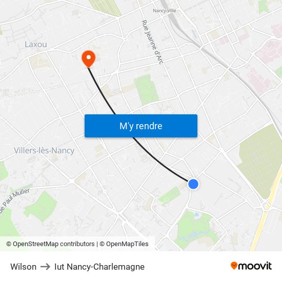Wilson to Iut Nancy-Charlemagne map
