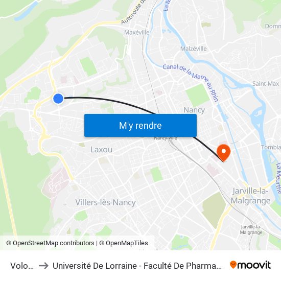 Vologne to Université De Lorraine - Faculté De Pharmacie Site Lionnois map