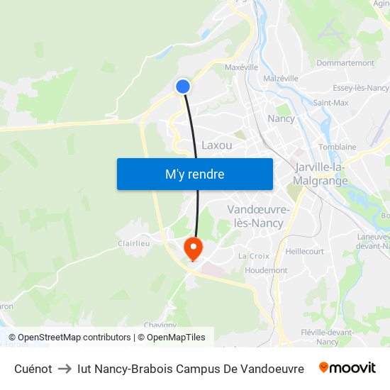Cuénot to Iut Nancy-Brabois Campus De Vandoeuvre map