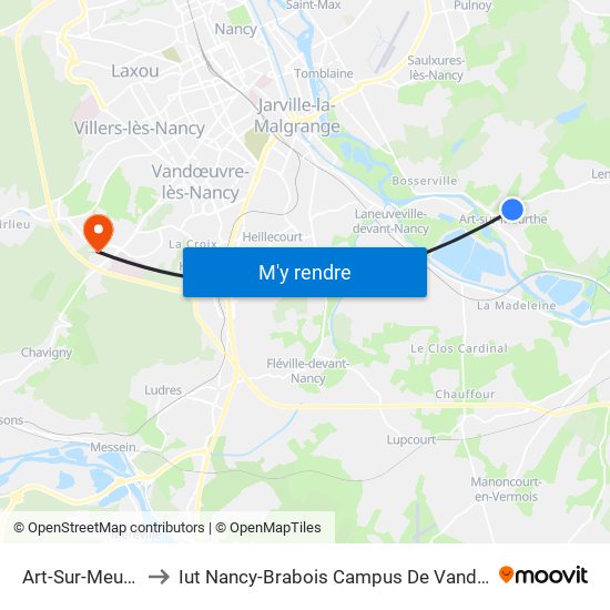 Art-Sur-Meurthe to Iut Nancy-Brabois Campus De Vandoeuvre map