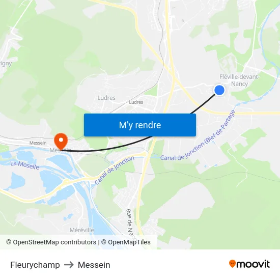 Fleurychamp to Messein map