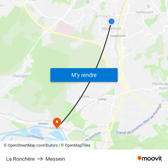 La Ronchère to Messein map