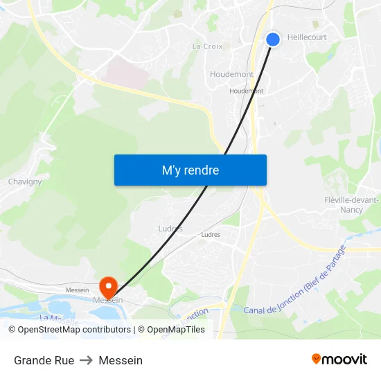 Grande Rue to Messein map