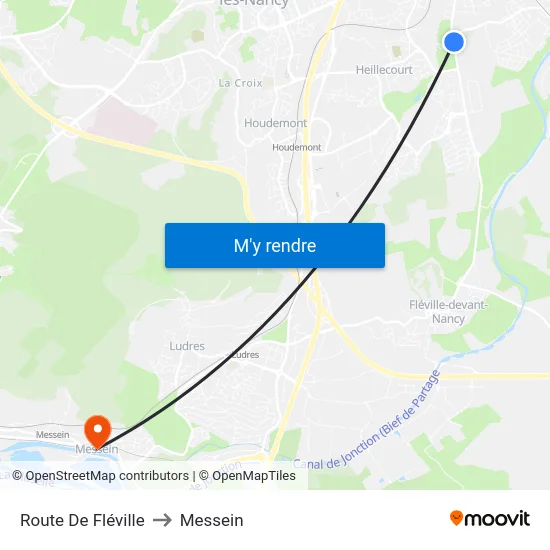 Route De Fléville to Messein map