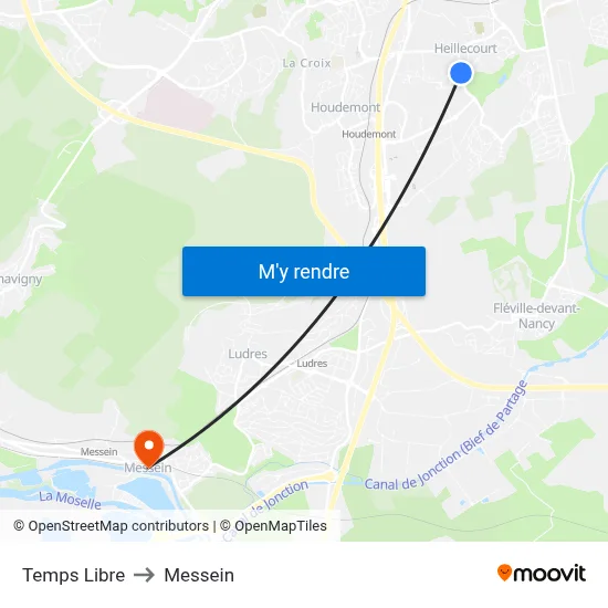 Temps Libre to Messein map