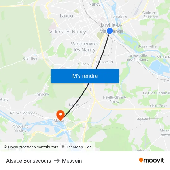Alsace-Bonsecours to Messein map