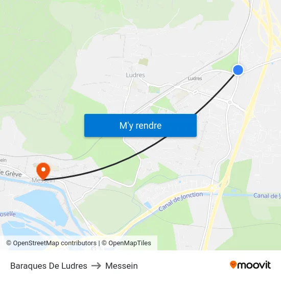 Baraques De Ludres to Messein map