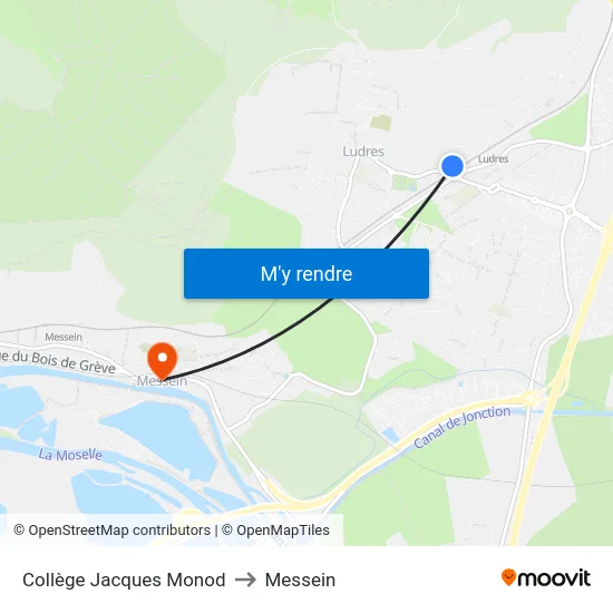 Collège Jacques Monod to Messein map