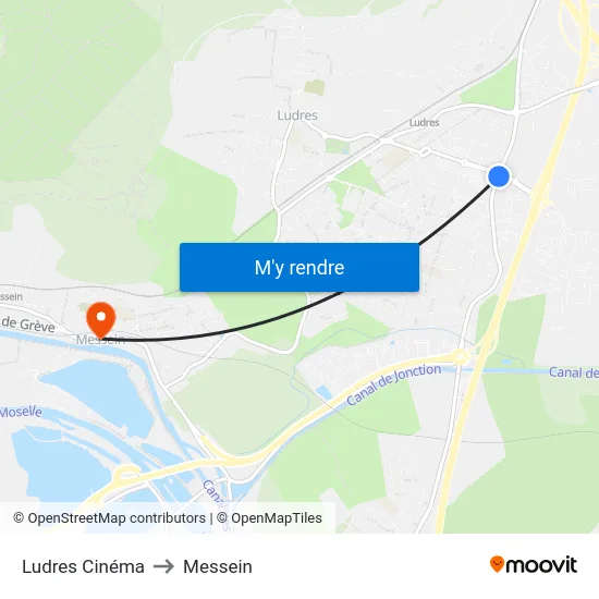 Ludres Cinéma to Messein map