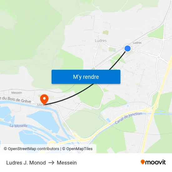 Ludres J. Monod to Messein map