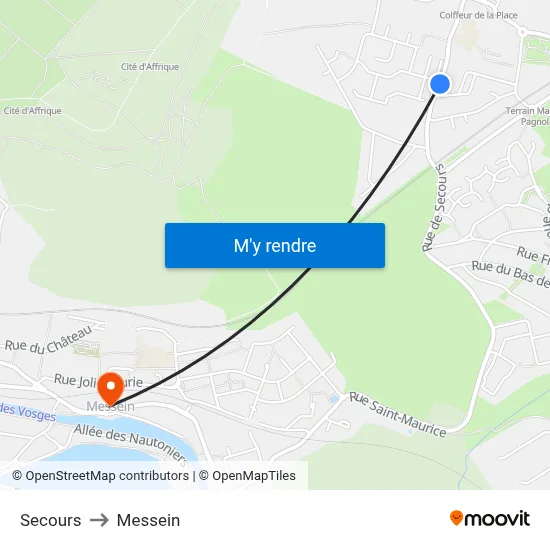 Secours to Messein map