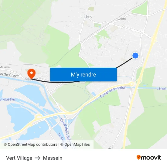 Vert Village to Messein map