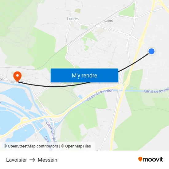 Lavoisier to Messein map