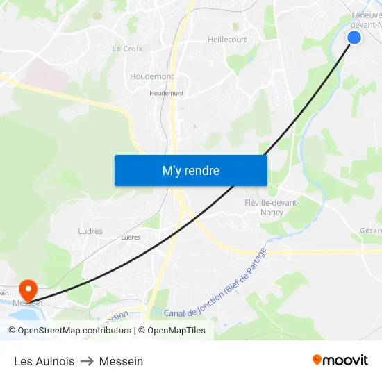 Les Aulnois to Messein map