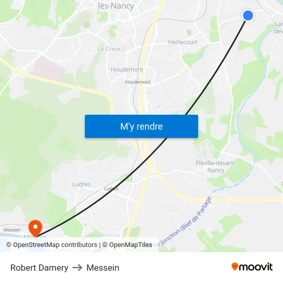 Robert Damery to Messein map