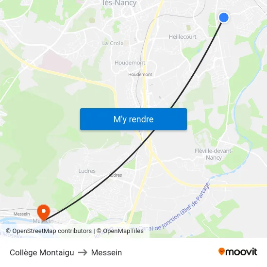 Collège Montaigu to Messein map