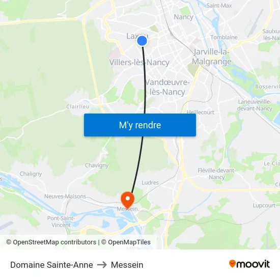Domaine Sainte-Anne to Messein map