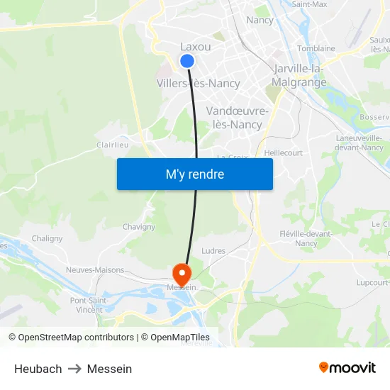 Heubach to Messein map